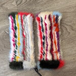 Parka NY mink fur dyed genuine mink hand warmers - never worn